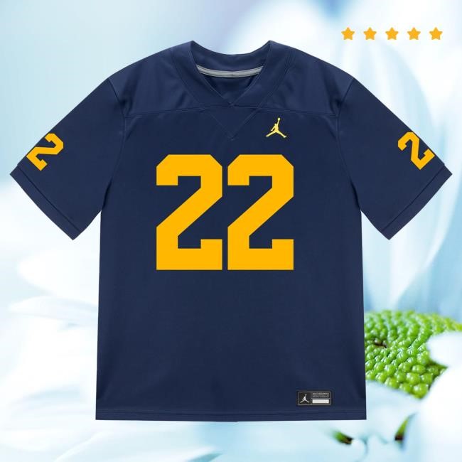The M Den Michigan Wolverines #22 Elijah Dotson Student Athlete Blue Football Jersey Tees