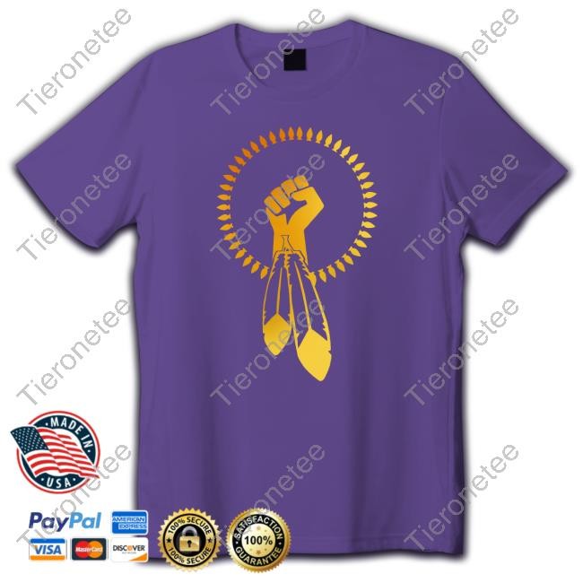 N8v Movement Gold Metallic On Long Sleeve Tee Shirt