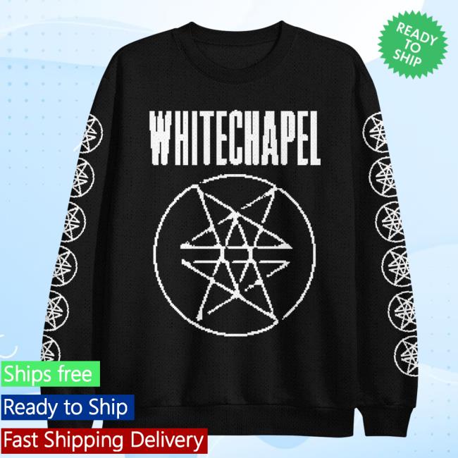 Official Death Double Pentagram Ugly Woven Black Crewneck Sweater