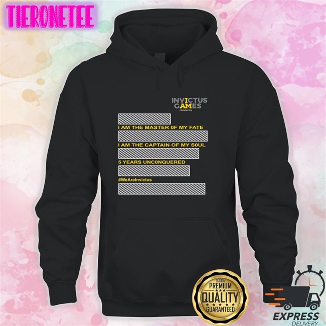 I Am The Master Of My Fate I Am The Captain Of My Soul 5 Years Unconquered Wearelnvictus Hoodie Invictus Games Foundation