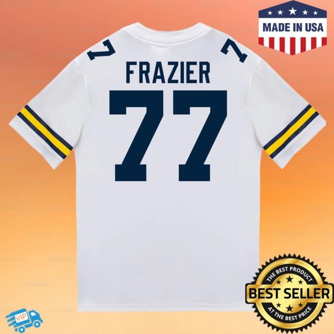 The M Den Michigan Wolverines #77 Blake Frazier Student Athlete White Football Jersey Hot Shirt