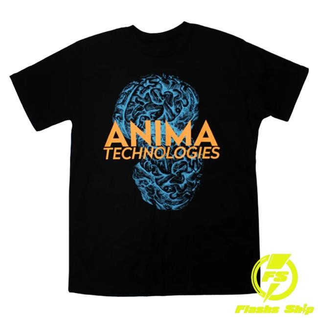 Blue Brains Black T Shirt