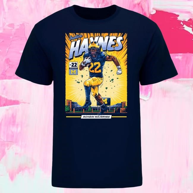 The M Den Michigan Wolverines #22 Justice Haynes Student Athlete Comic Tees