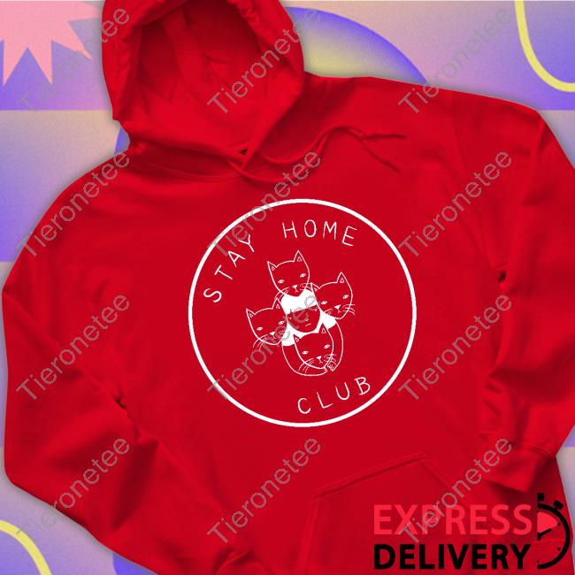 Stay Home Club Black Hooded Sweatshirt
