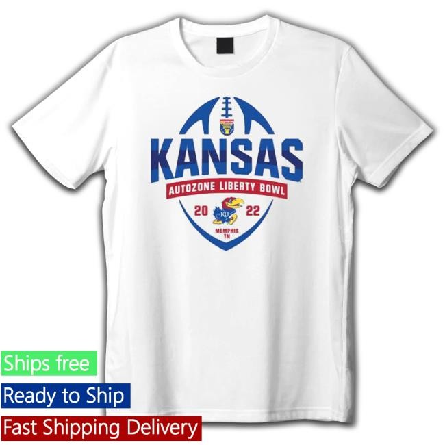 Official Kansas Jayhawks football 2022 Autozone Liberty BOWL T-Shirt