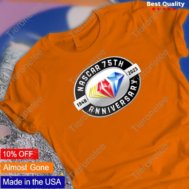 Official Nascar Merch Checkered Flag 75th Anniversary Logo T-Shirt