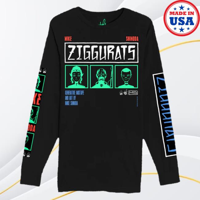 Ziggurats Trio Black Long Sleeve Tee