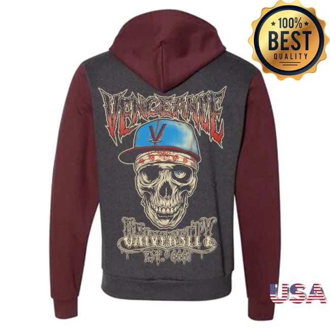 Official Zacky Vengeance Clothing Vengeance University Unisex Burgundy Zomby Zip Up Hoodies Zacky V