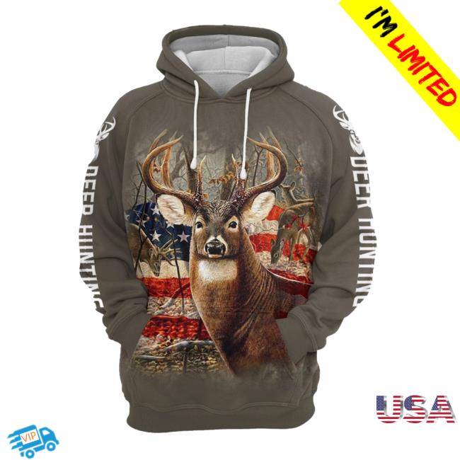 Personalizedwitch Us Flag Deer Hunting G527 3D Sweatshirt Christmas Holiday Gifts (Plus Size Available) Personalized Witch