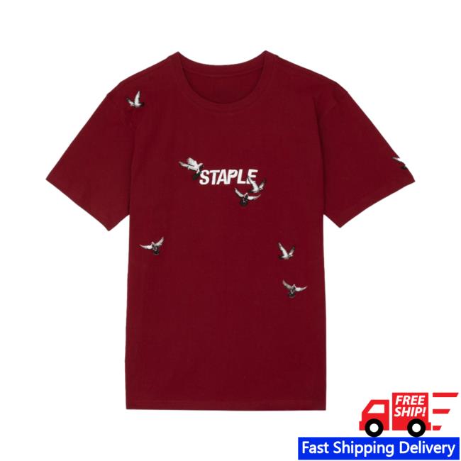 Official Staple Flock Logo Top Shirt Burgundy
