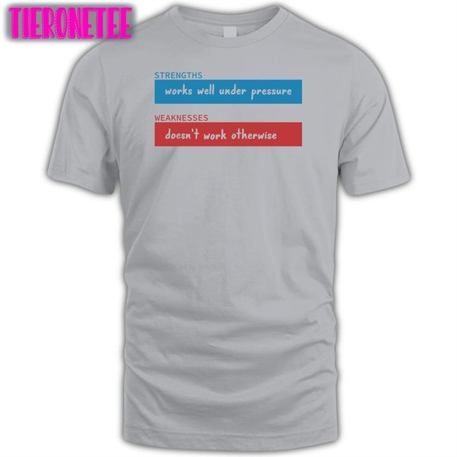 Adhd Jesse Merch Strengths Works Well Under Pressure Weaknesses Doesn't Work Otherwise Hooded Sweatshirt Adhdjesse