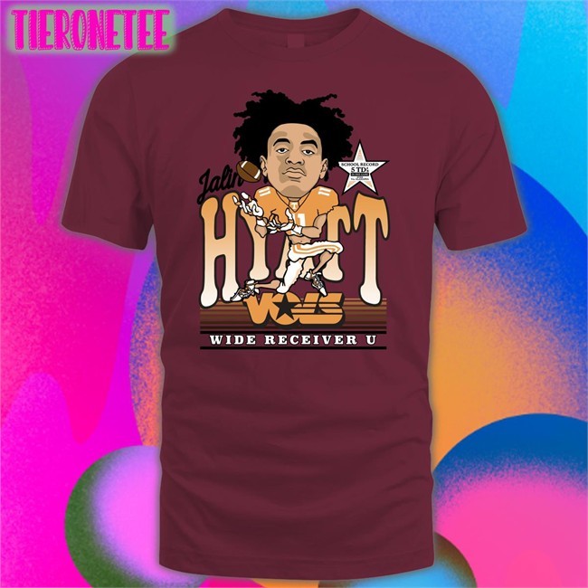 Volshop Merch Jalin Hyatt Caricature Wide Vols Receiver U Shirt School Record 5 Td's