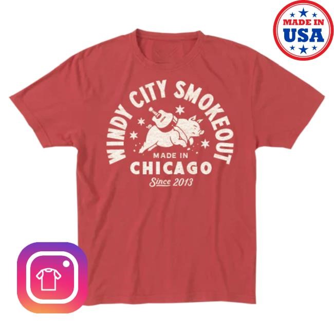 Windy City Smokeout Red Jumping Pig Tshirt