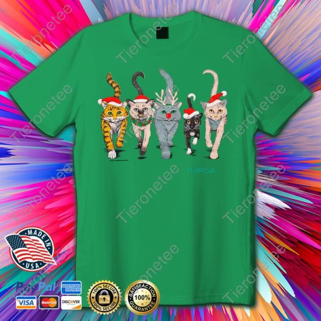 90S Florida Christmas Cats T Shirt Time For Memories Merch