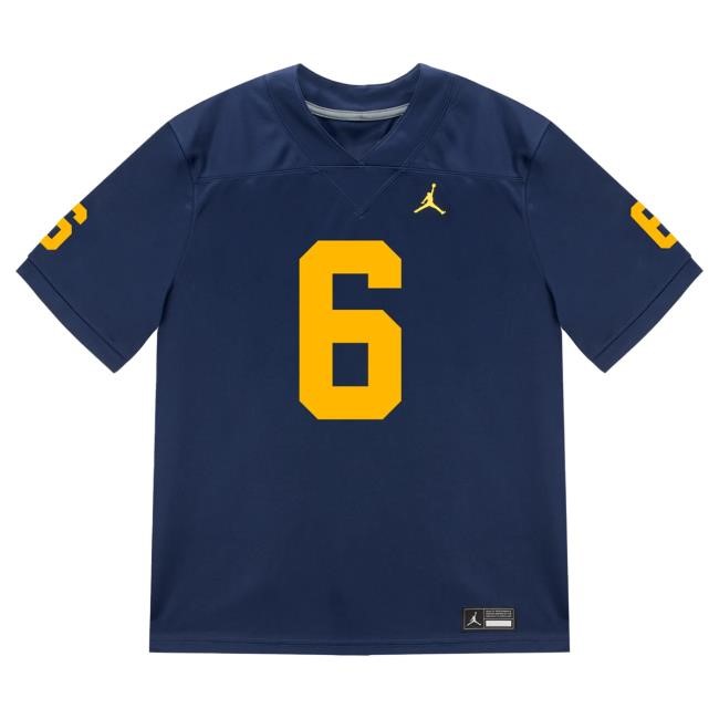 The M Den Michigan Wolverines #6 Brandyn Hillman Student Athlete Blue Football Jersey Hot Shirt