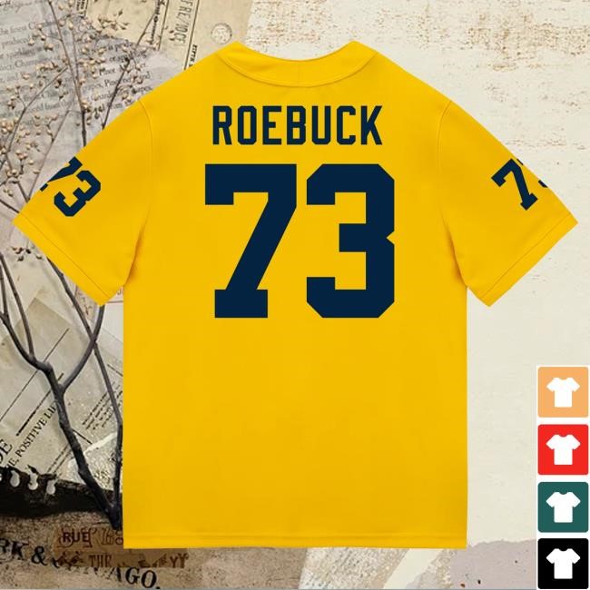 The M Den Michigan Wolverines #73 Ben Roebuck Student Athlete Maize Football Jersey Hot Shirt