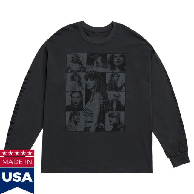 Official Taylorswift Merch Clothing Store Shop Taylor Swift The Eras Tour Black Long Sleeve Tee Shirt