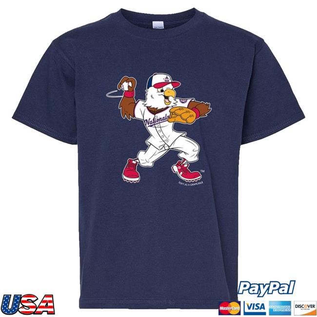 Screech Soft As A Grape Washington Nationals Youth Navy Blue Mascot Pitching Short Sleeve Top Shirt | Rally House Official Merch Store – Buy Official MLB T Shirt