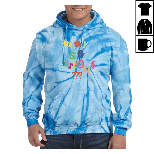 Official Why So Serious? Tie Dye Pullover Hoodie Carolina Blue