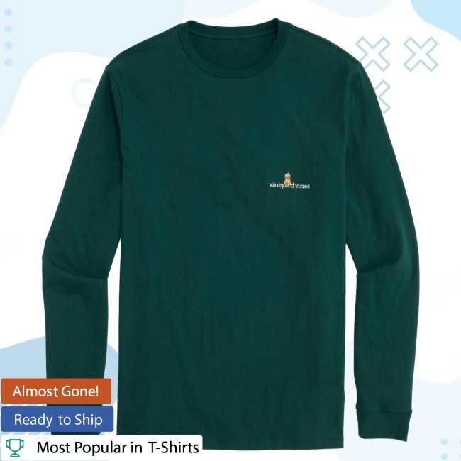 Vineyard Vines Sleigh Dogs Long-Sleeve Pocket Tee Long Sleeve