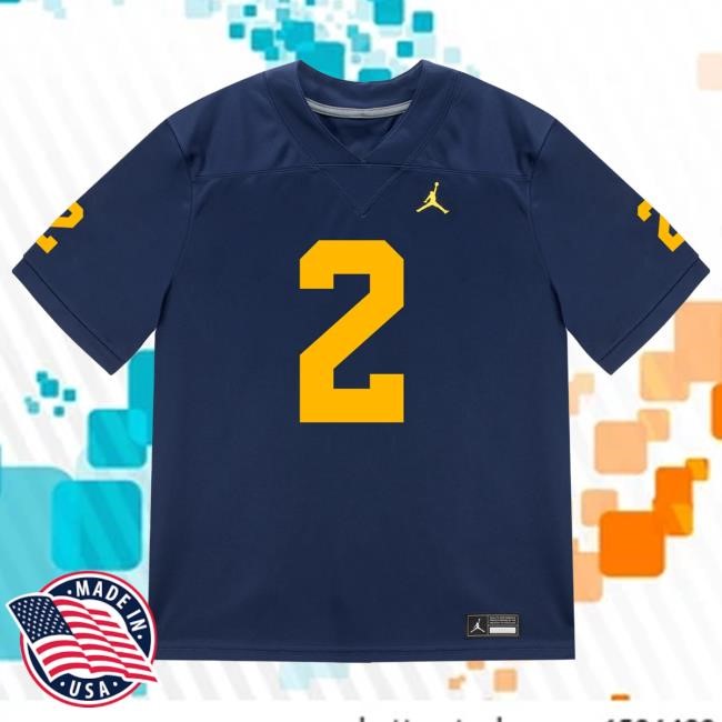 The M Den Michigan Wolverines #2 Shamari Earls Student Athlete Blue Football Jersey T Shirt