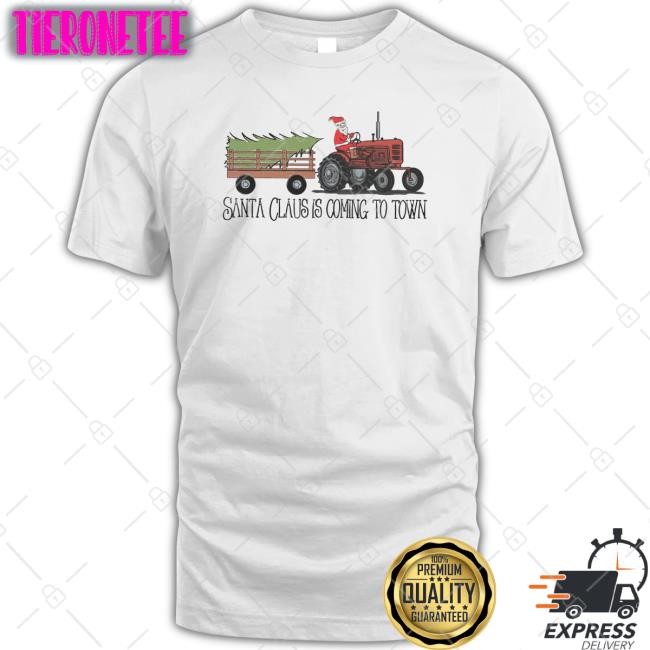 Santa Claus Is Coming To Town Tractor Crewneck Sweatshirt