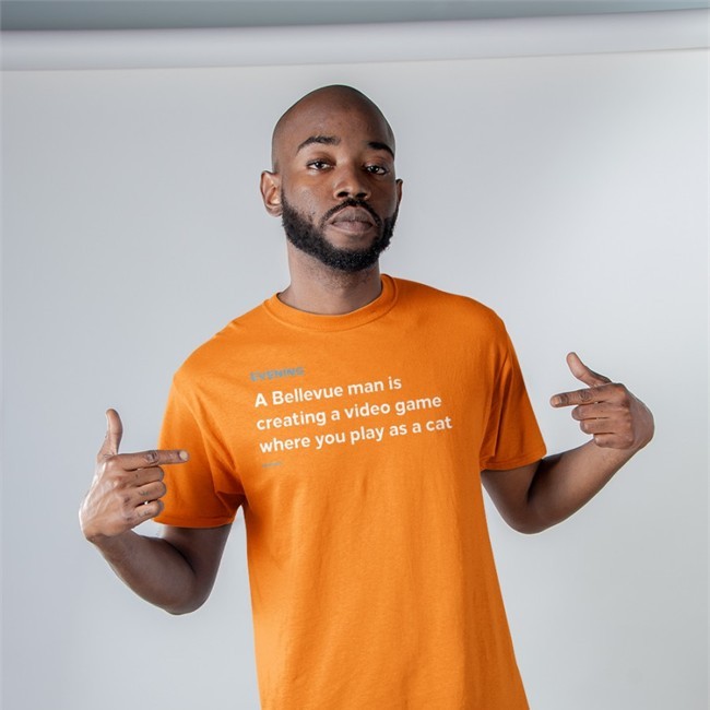 Matt T. Wood Evening A Bellevue Man Is Creating A Video Game Where You Play As A Cat T-Shirt