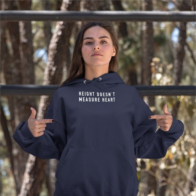 Hdmh Apparel Merch Height Doesn't Measure Heart Spellout Long Sleeve Shirt
