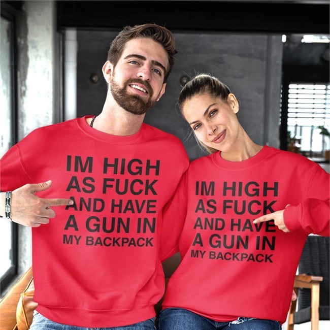 Im High As Fuck And Have A Gun In My Backpack T Shirt White Monsterzerososa