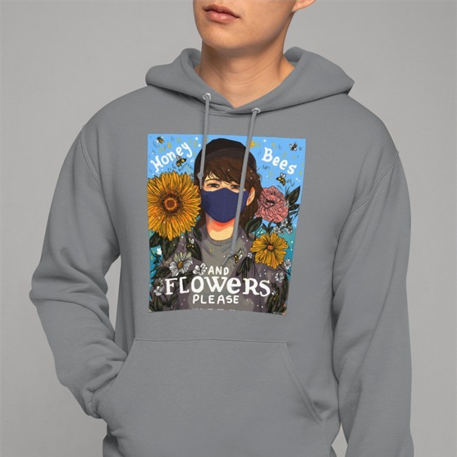 Honey Bees And Flowers Please Hoodie