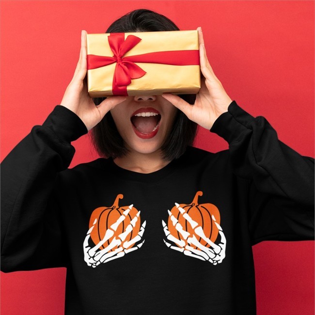 Top Pixienebula Pumpkin Hand Shirt Black