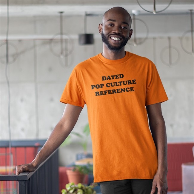 Dated Pop Culture Reference T-Shirt Litter Box Comics Shop