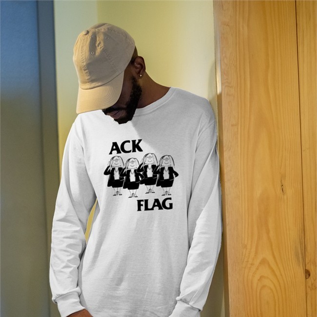Lindsay Goldwert Ack Flag Black Flag Cathy Mash Up Parody Long Sleeve Tee Wearecrimsonclover Merch