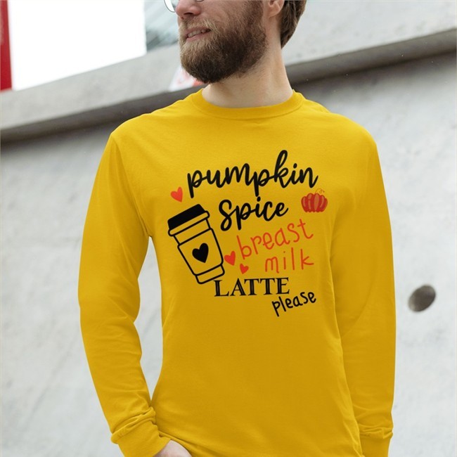 Shirts With Threatening Auras Pumpkin Spice Breast Milk Latte Please Offical Sweatshirt Disturbingshirt