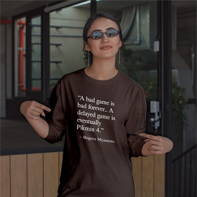Shigeru Miyamoto A Bad Game I Bad Forever A Delayed Game Is Eventually Pikmin 4 Shirt 2022 Nirbion