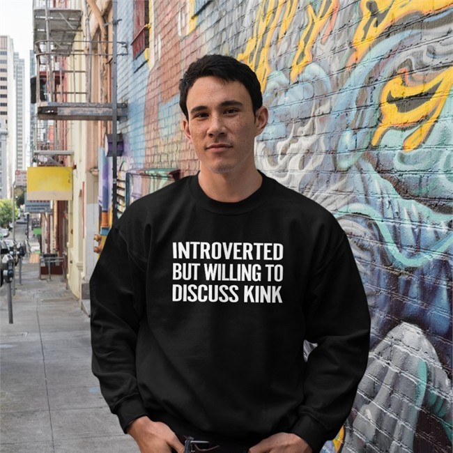 Introverted But Willing To Discuss Kink Long Sleeve Tee Maddie The Baddie