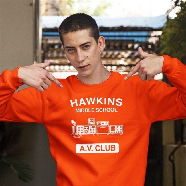 Hawkins Middle School Av Club Shirt Blue