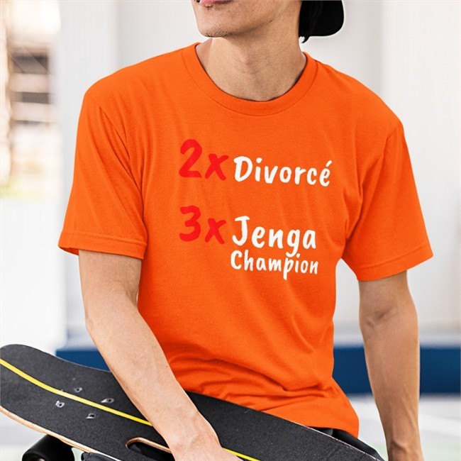 2X Divorce 3X Jenga Champion T-Shirt