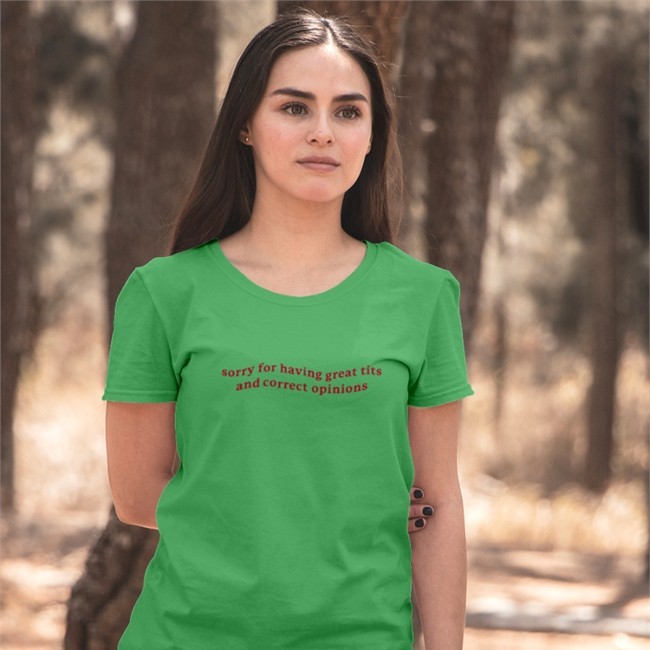 Shirts That Go Hard Sorry For Having Great Tits And Correct Opinions Hoodie Got Funny Merch