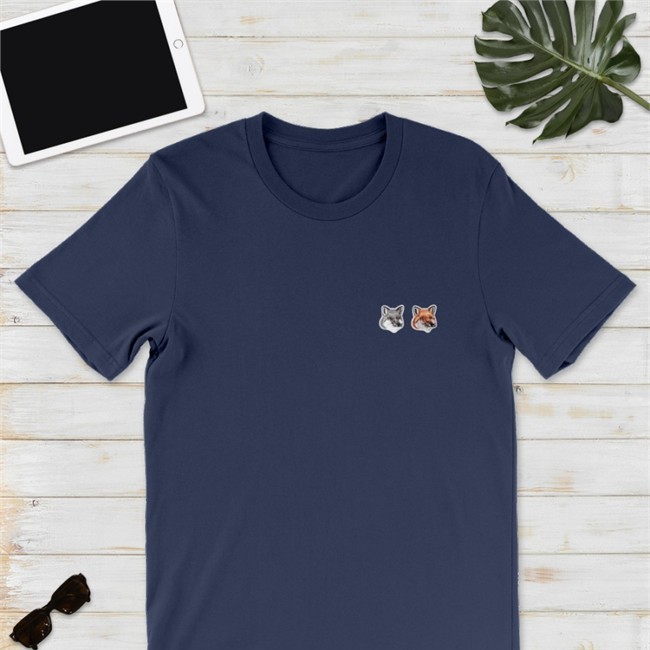 Double Fox Head Patch Tee Shirt Maison Kitsune Merch Lee Je-No