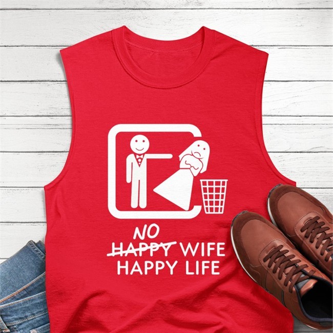 No Happy Wife Happy Life Classic T-Shirt Black Murder X Bryan