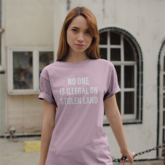 DUUNNOOHH No One Is Illegal On Stolen Land Fuck Ice Ghetto Rodeo Shirt CALZADA2312