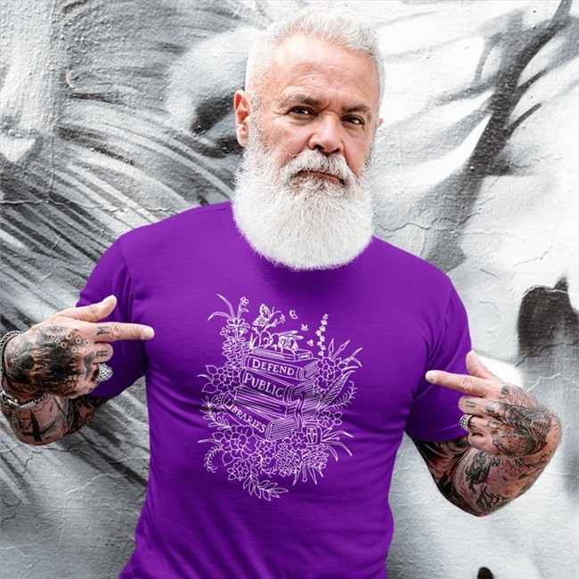 Defend Public Libraries Long Sleeve Shirt Violet Fox