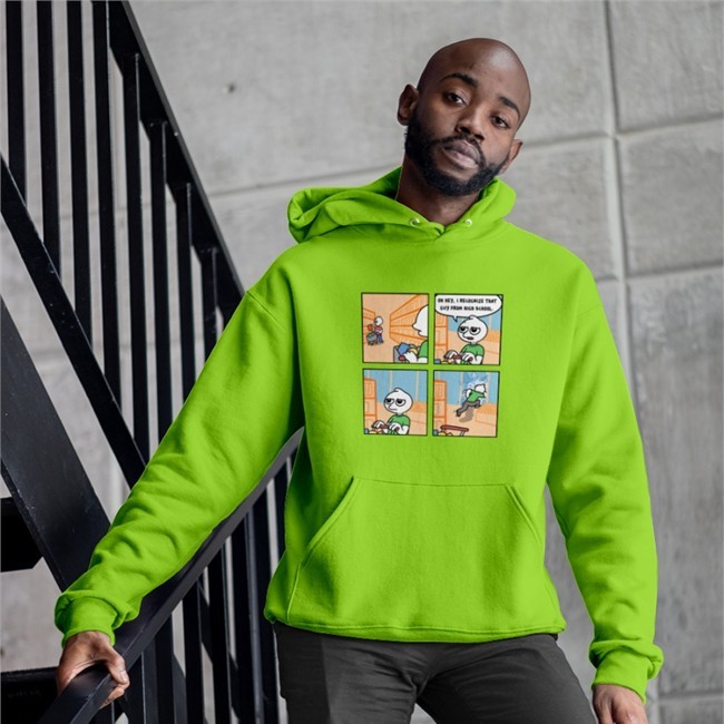 Stone Toss Merch Oh Hey I Recognize That Guy From High School Hooded Sweatshirt Avika Stonetoss Comics