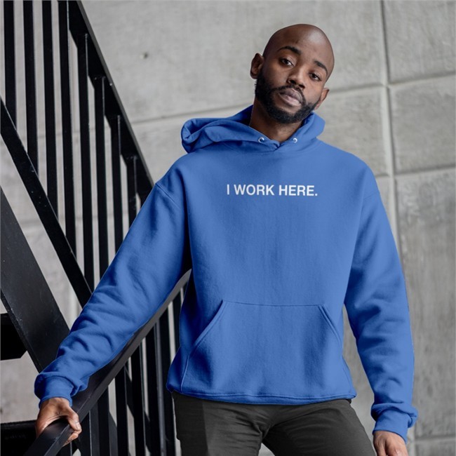Obvious Shirts Shop I Work Here Shirt I Work Here Shirt Blue