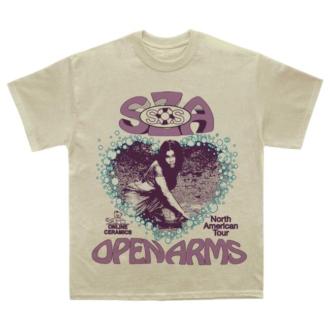 Official SZA Sand SOS Openarms North America Tour Tees