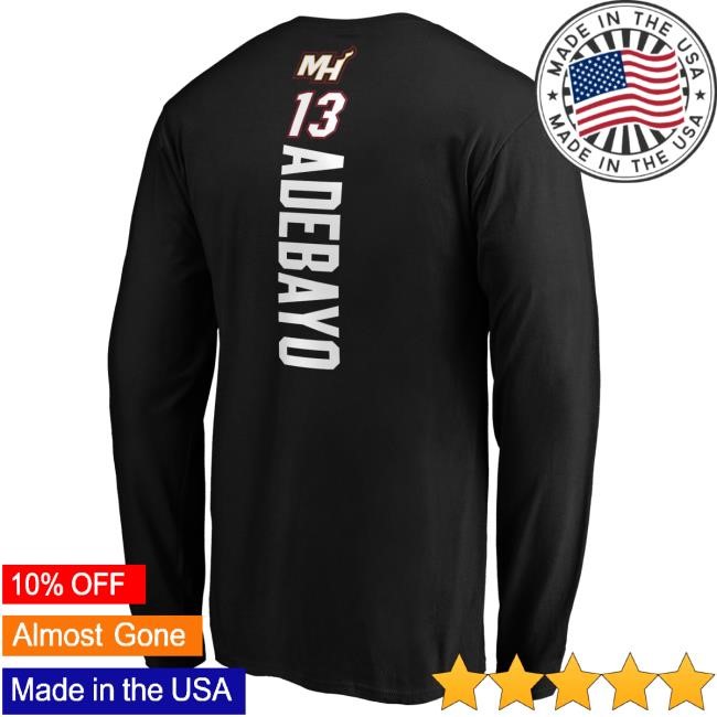 NBA Basketball Bam Adebayo Miami Heat Playmaker Long Sleeve Miami Heat Bam Adebayo NBA Basketball Playmaker Long Sleeve Shirt