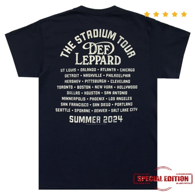 Union Jack Summer Stadium Tour Tee Def Leppard Official Store