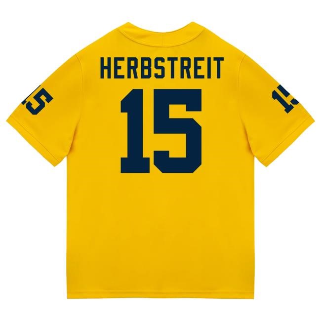 The M Den Michigan Wolverines #27 Jasper Parker Student Athlete Maize Football Jersey Hot Shirt