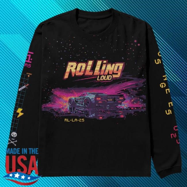 Rolling Loud RL LA 25 Race Galaxy Black Lineup LS Tee Official Rolling Loud Merch Store
